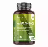 Hanfsamenöl Softgels 1000mg 180 Softgel Kapseln Natürliche Nahrungsergänzung mit Omega 3, 6 & 9