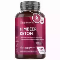 Natürliche Himbeer Keton Pure Kapseln zum Abnehmen 180 Vegane Kapseln mit 100 % Reinem Himbeerketon als Fatburner und zur Diät Hochdosierte 1200 m