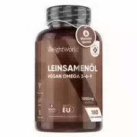 Leinsamenöl Softgel Kapseln 180 Weichkapseln Natürliches Flaxseed Oil mit Omega 3