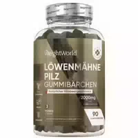 Löwenmähne Pilz Gummibärchen 2000 mg Vegan & Effektiv 3 Monate Vorrat
