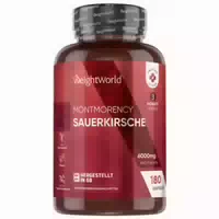Montmorency Kirsch Kapseln 6000mg 180 stk 6 Monatspackung Natürliche Ergänzung mit Sauerkirschextrakt