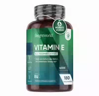 Vitamin E Softgels Hochdosiert 400 Iu 180 stk Natürliches Alphatocopherol Antioxidantien Vitamin für Haut und Haare