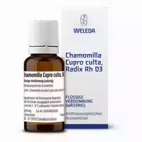 Chamomilla Cupro Culta, Radix Rh D3 Tropfen bei Bauchkrämpfen, Unruhe und Erregung
