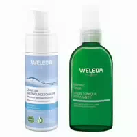 Weleda Zarter Reinigungsschaum Sanfte Porentiefe Reinigung, Entfernt Make Up und Talg, Bewahrt Feuchtigkeit