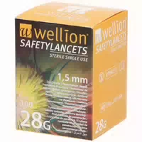 Wellion Safetylancets 28 g Sicherheitseinmallanz 25 st Lanzetten