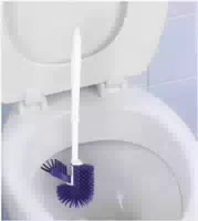 Silikon Wc Bürste mit Randreiniger, Blau