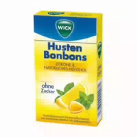 Wick Husten Bonbons Zitrone & Natürliches Menthol Ohne Zucker 46 G Bonbons