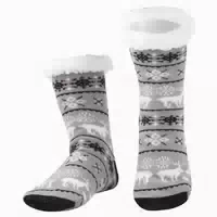 Wintersocken Herren Anti Rutsch Sohle Innenfrottee Hellgraue 1 st