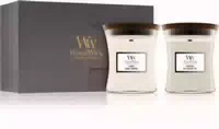 Woodwick Geschenkset Woodwick Kerzen 2x Medium Gläser