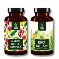Wurzelliebe Set aus Mariendistel, Artischockenextrakt, Löwenzahn 120 Kapseln & Bromelain 120 Kapseln