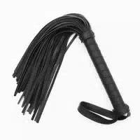 Olgenia Imitation Sheepskin Flogger Black Rivet 1 St