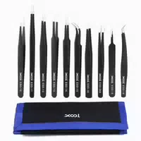 Xool 10 Teiliges Präzisions Pinzetten Set Antistatisch Edels 1 st