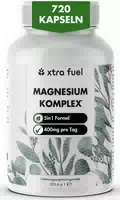 Xtra Fuel Magnesium Komplex 400 mg 240 Kapseln Pro Dose Bisglycinat, Citrat & Malat Vegan