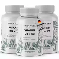 Xtra Fuel Vitamin D3 K2 Tabletten Hochdosierte 20 000 I E 200mcg Mk 7 All Trans