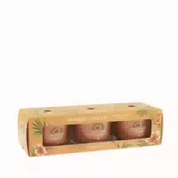 Set Of Votive Candles in Glass Tropica l Breeze 3 X