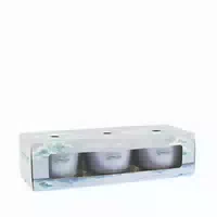 Set Of Votive Candles In Ocean Air Glass 3 X