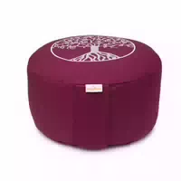 Yogabox Meditationskissen Glückssitz Lebensbaum Aubergine 33 X 33 X 15,0 cm