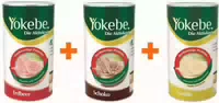 Yokebe Erdbeer Lactosefrei Nf2 Pulver 500 g Schoko 500 g Vanille 500 g Pulver