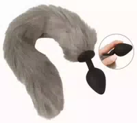 Analplug „fluffy Tail“ Mit Langem Kunstfell Schweif