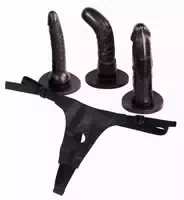 Umschnalldildo Set Strap On! Colour“ mit 3 Dildos zum Austauschen