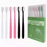 Zahnbürste Mikrofell Borsten Weiß 2 Rosa 2 Schwarz 2 Weiß Bo 1 st