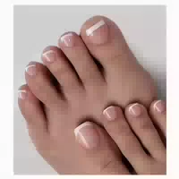 Zehennägel Fake Fullcover Kurz Nude Weiß 120 Kleber Auc3 1 st