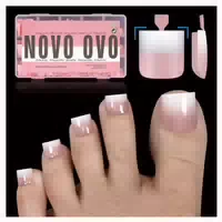 Zehennägel Sharp Square Toe Nail Black French Tips Baby Pink 1 st