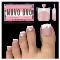 Zehennägel Kunstnägel Square French Tip Toe Nail Tips Babypi 1 st