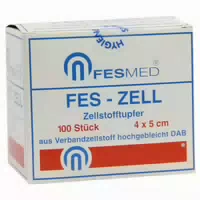 Zellstofftupfer Fes Zell 4x5 Cm Hochgebl 100 St