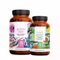 Flora Kur Paket: Flohsamenschalen & Bakterienkulturen für den Darm in einem Veganen Bundle Floarasamen & Florazauber Naturtreu 120 g