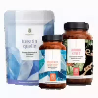 Kreatin, Magnesium & Aminosäuren für Muskeln & Leistung in einem Veganen Paket Rundum Fit Sparkpaket Kreatinquelle, Muskelration & Aminokraft Naturtreu 761 9 g