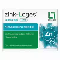 Zink Loges Concept 15 mg Magensaftres Tabletten
