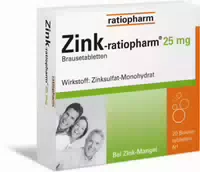 Zink Ratiopharm 25 mg 20 Brausetabletten
