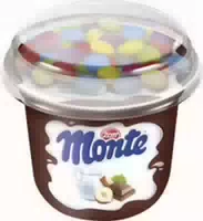 Zott Monte Milch Dessert Schoko mit Schokolinsen