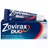 Zovirax Duo Creme bei Lippenherpes 5 % Aciclovir, 1 % Hydrocortison 2 g Tube Jetzt 20% mit den Code Reise2026 Sparen