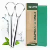 Zungenreiniger Edelstahl Tongue Scraper Mundhygiene 2 Stück 1 st