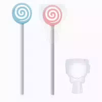 Zungenreiniger Kinder Lutscher Form Rosa Blau 2er Pack 1 st