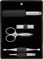 Zwilling Beauty Druckknopf Etui, Nappaleder, Schwarz, 5 Tlg