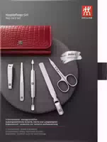 Zwilling Beauty Druckknopf Etui, Rindleder, Rot, 5 Tlg
