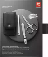 Zwilling Beauty Druckknopf Etui, Rindleder, Schwarz, 3 Tlg