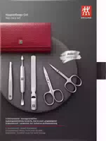 Zwilling Druckknopf Etui, Leder, 5 Tlg Rot