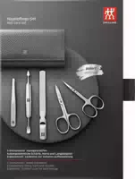 Zwilling Druckknopf Etui, Leder, 5 Tlg Anthrazit